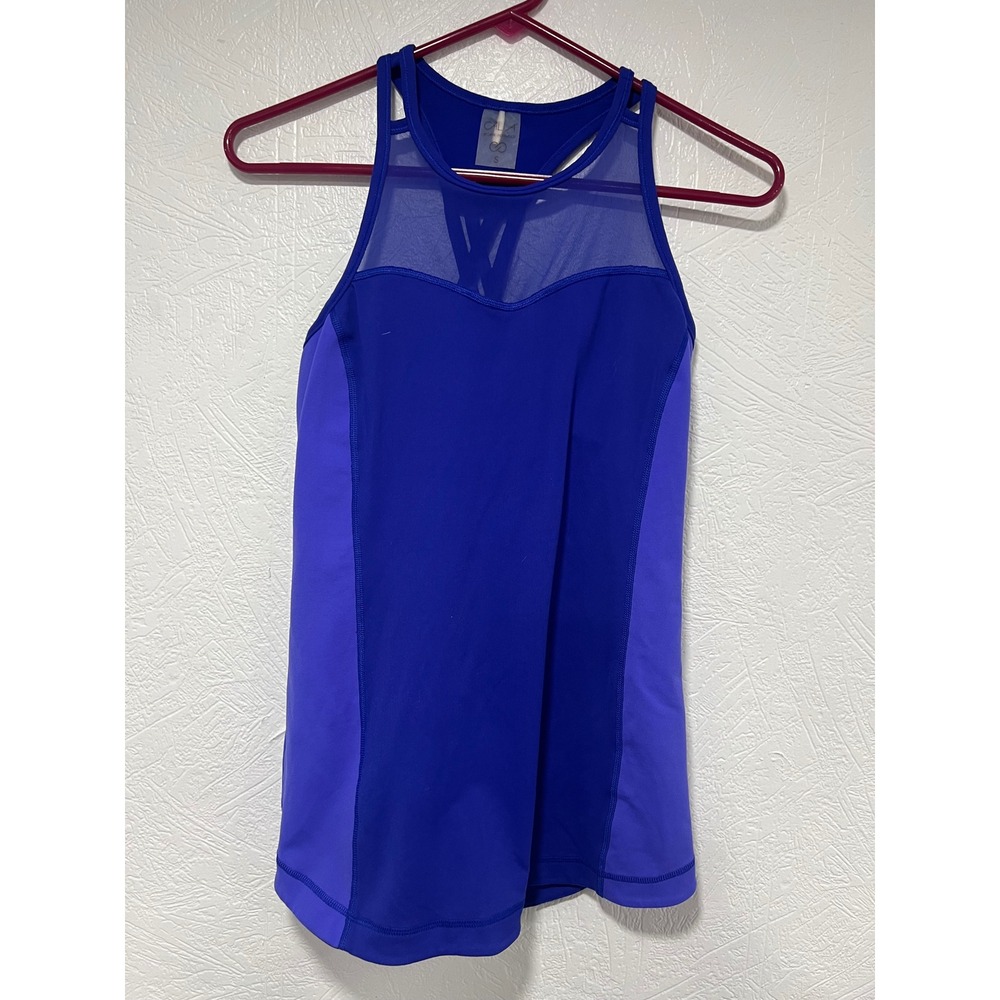 Calia by Carrie Underwood Womens Purple Blue Mesh Strappy Racerback Tank Top S